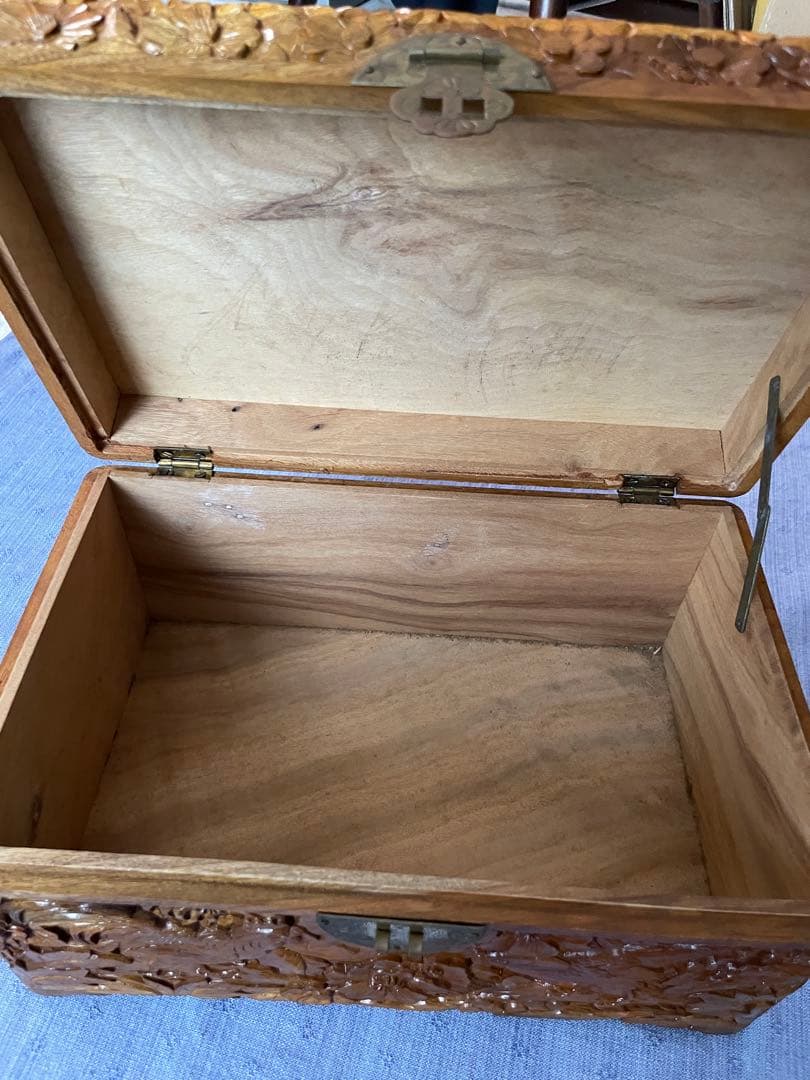 ◉セール！新品　木彫　箱　アンティーク　中国　花鳥