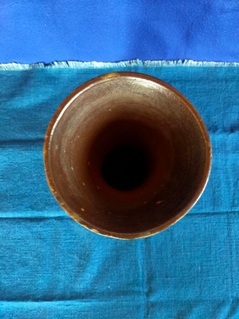 【珍品】古備前　飛胡麻轆轤(ろくろ)目花生( 桂 又三郎鑑定)