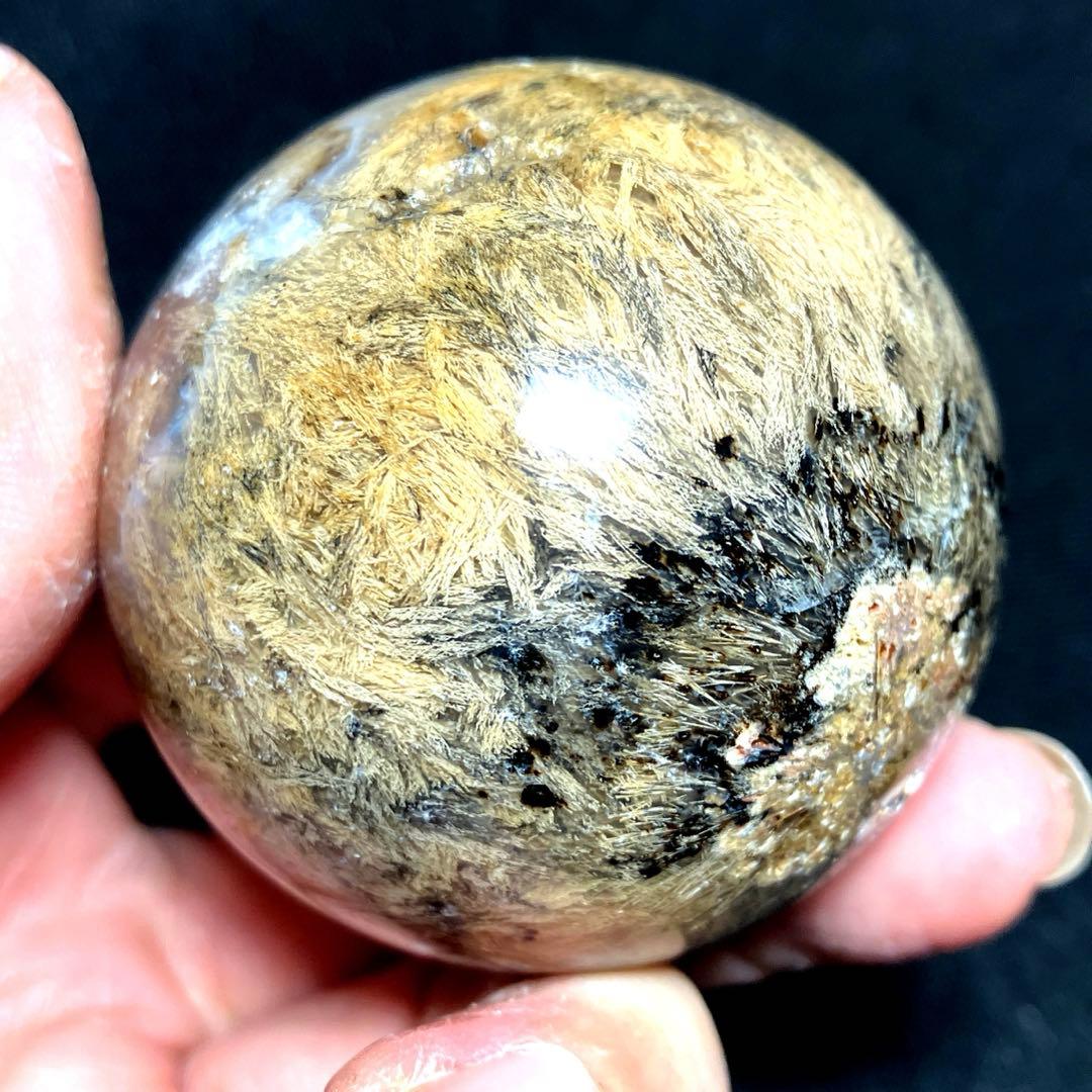 50mm ゴールドルチルクォーツ　丸玉　スフィア　金針水晶