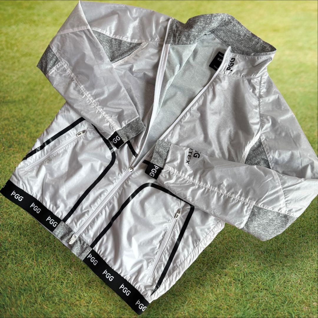 現行モデル　パーリーゲイツ　ジャケット　4 M〜L相当　ブルゾン　白　グレー　黒