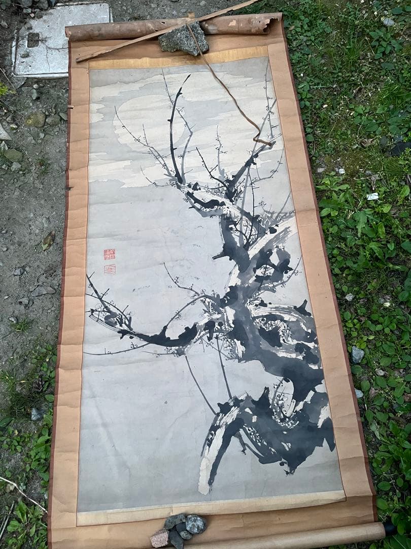 墨絵　掛け軸　骨董