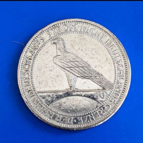 稀有 ワイマール共和国3ライヒスマルク銀貨（ラインラント進駐軍撤退記念5枚