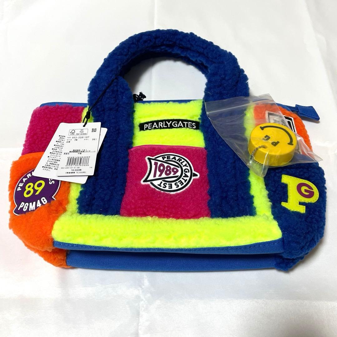 新品★パーリーゲイツ★カートバッグ★ボアフリース★ゴルフラウンド★マルチカラー