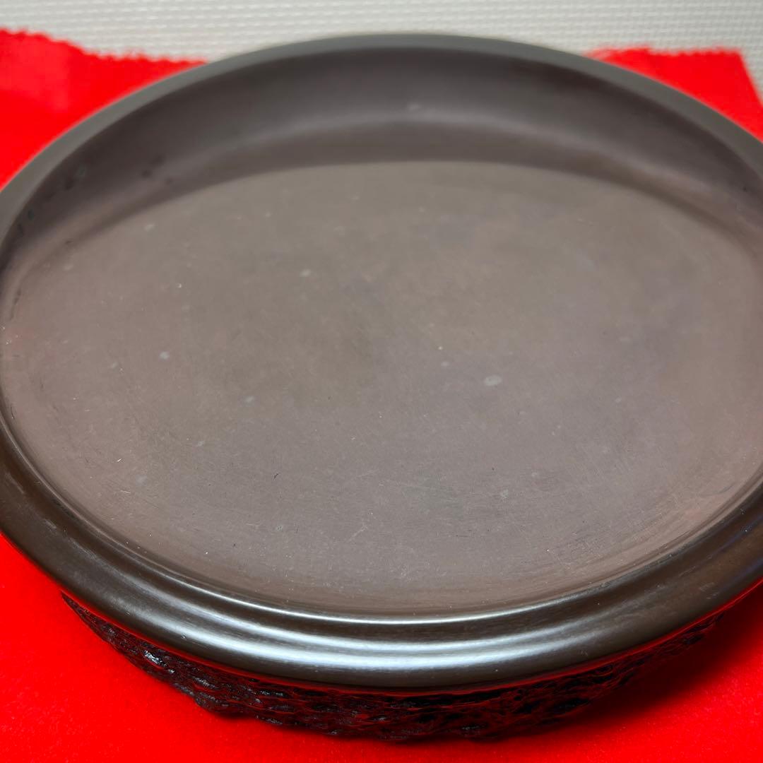 ⭕️赤間硯大型日月硯　2.3kg超　美品　共桐箱付　昭竜山　下井百合昭