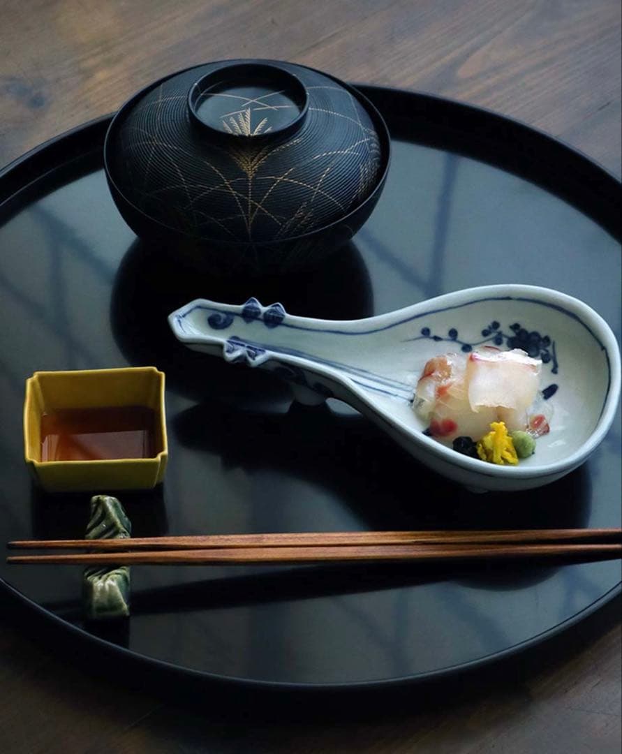 新品未使用 正木春蔵　染付琵琶形向付　九谷焼　2点