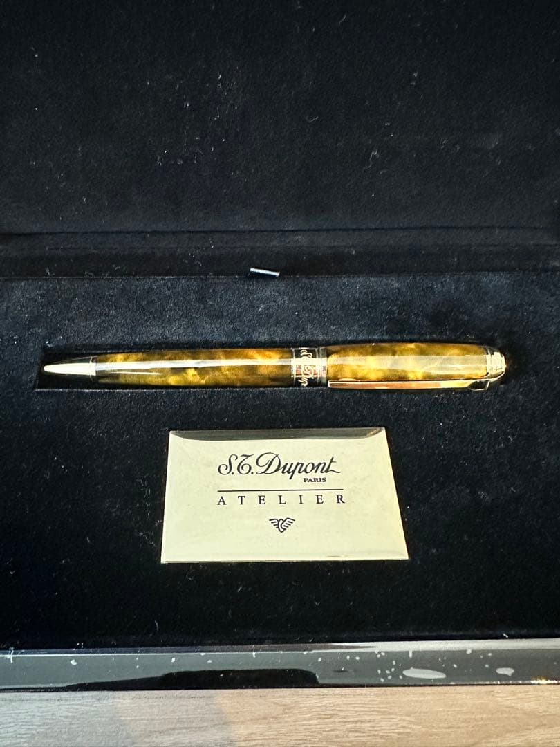 エス・テー・デュポン「ラインD ボールペン　ラージ 純正漆(ブラウンゴールド)」