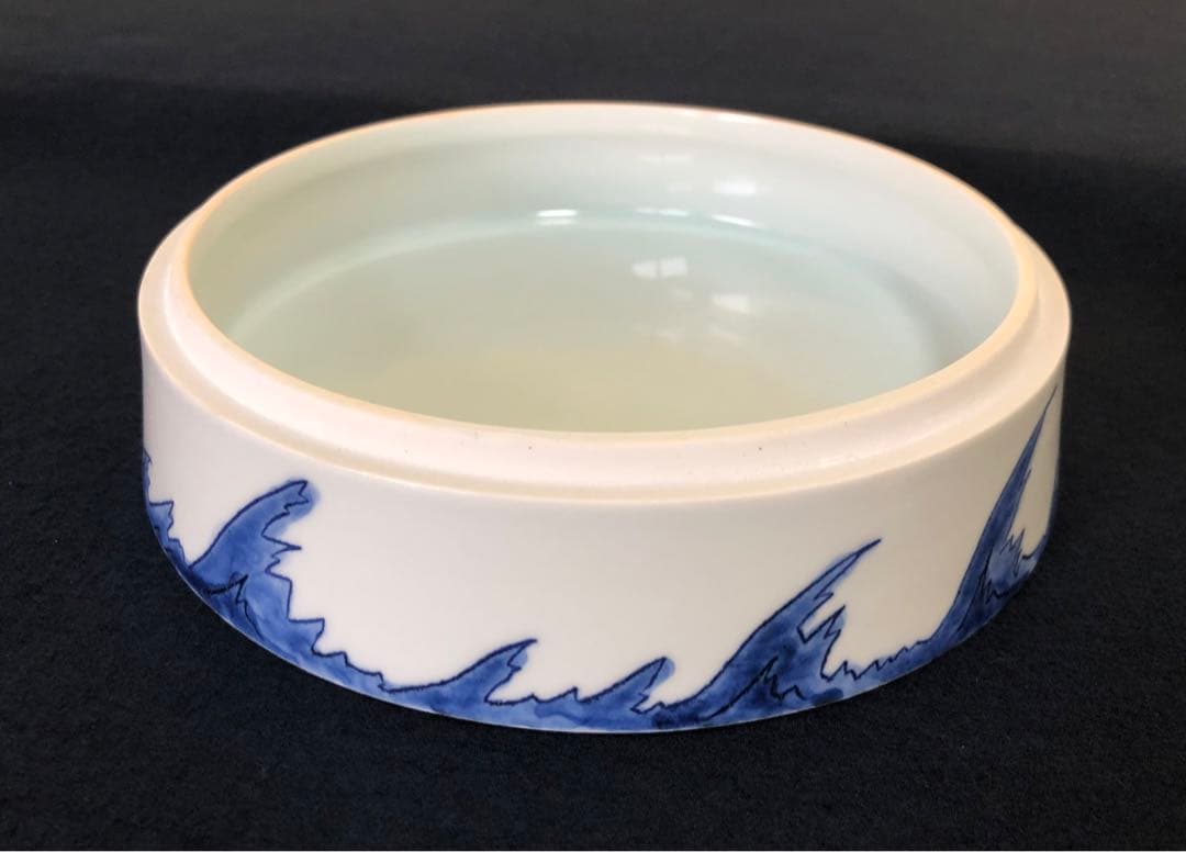 《レ》染付鳥 筥 菓子器 食籠 永楽紘一 永楽善五郎 共箱 251110う5