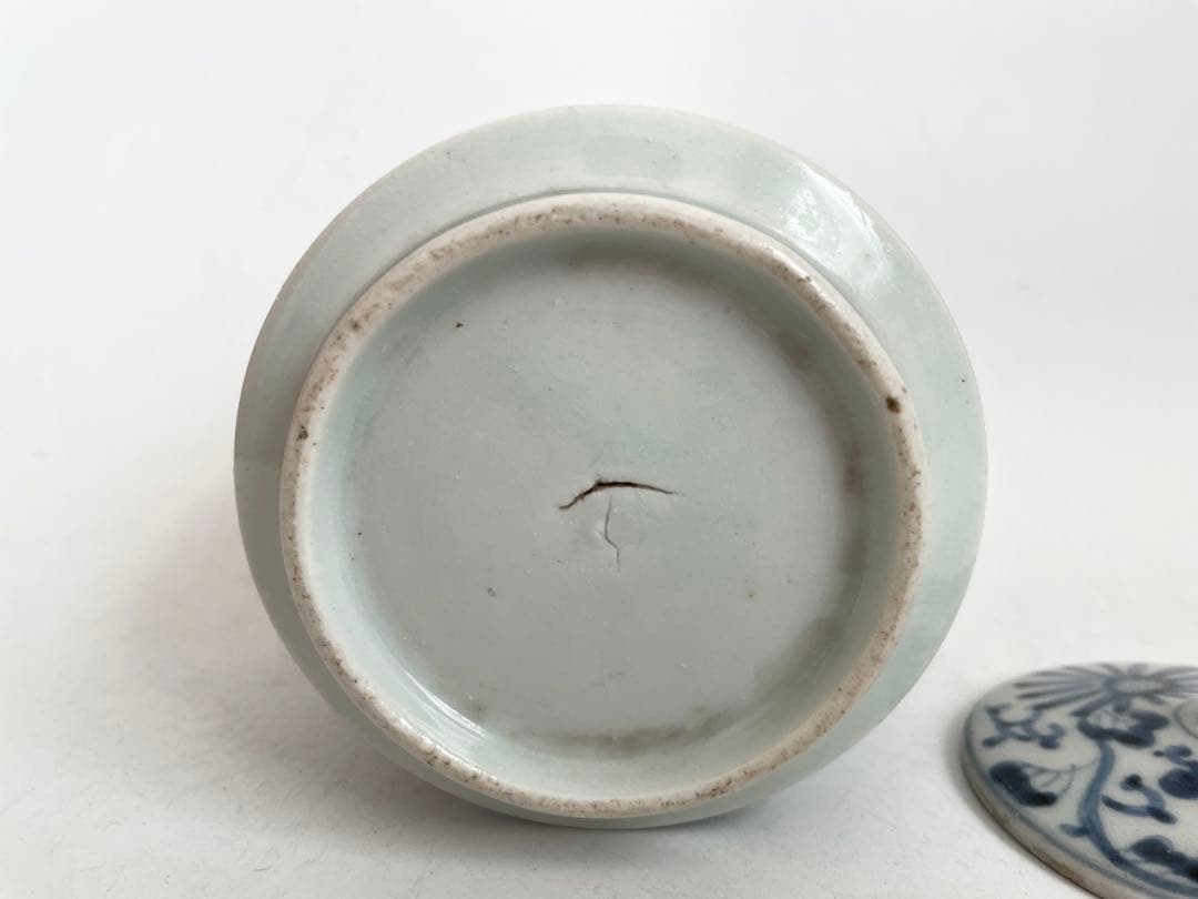 骨董　アンティーク　古伊万里　染付　花唐草文様　銚子　酒器　注器　ポット　急須