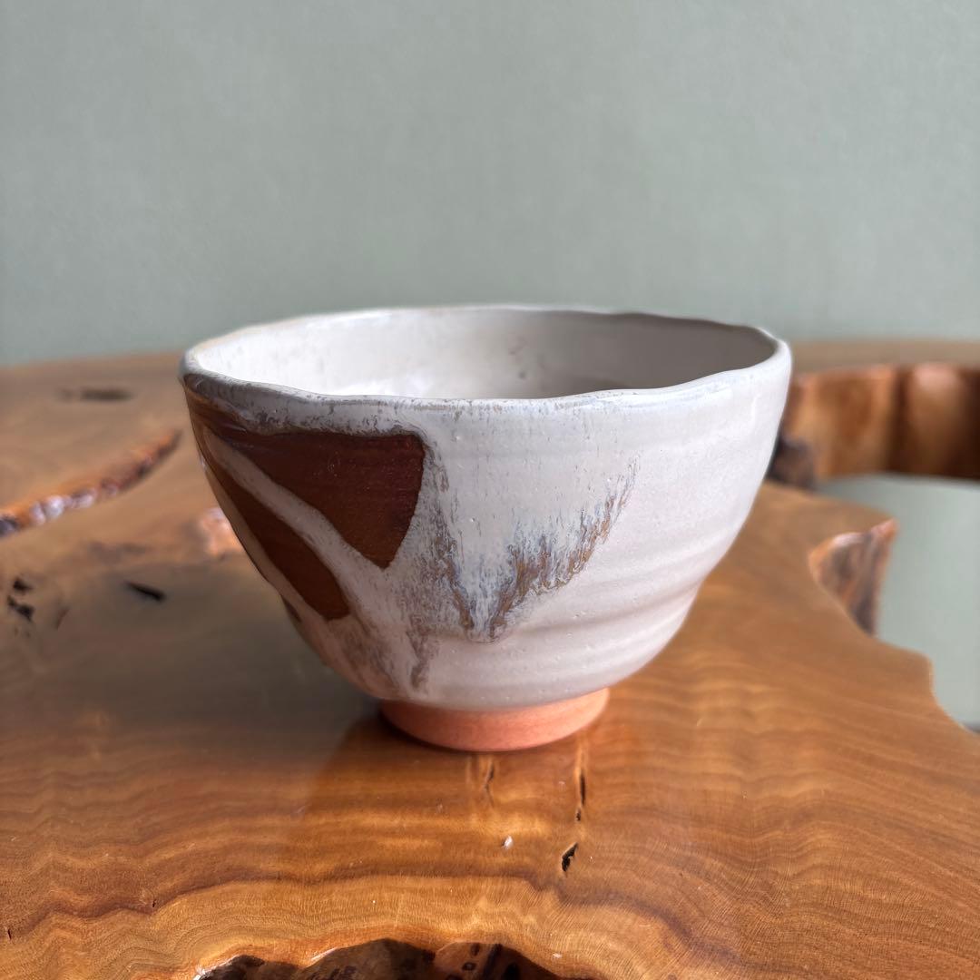 香舟造 西尾茂 「流釉茶碗 銘片男波」抹茶碗 茶道具 共箱（10t）