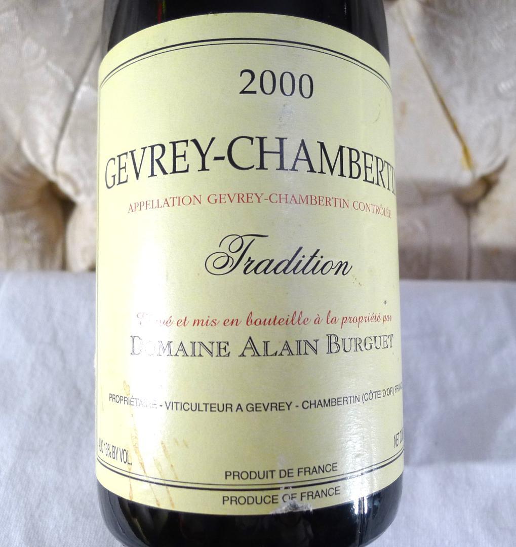 【DOMAINE　ALAIN ２０００】ジュブレシャンベルタン赤ワイン未開栓品