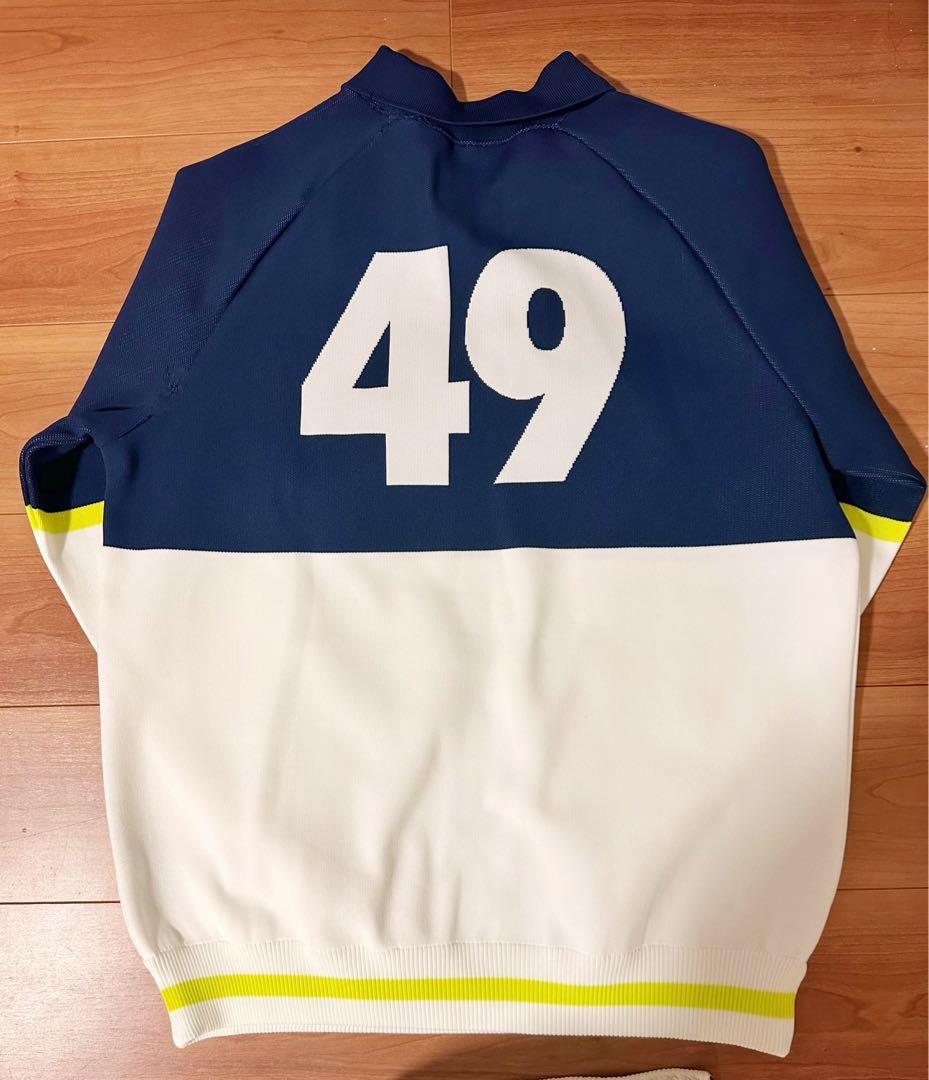 【美品】TFW49 襟付きニット　ホワイト　ネイビー