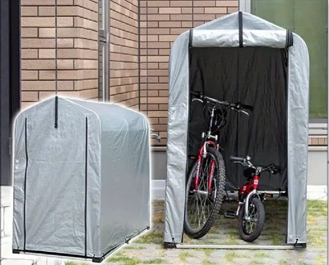 グレー 自転車テント 2台用