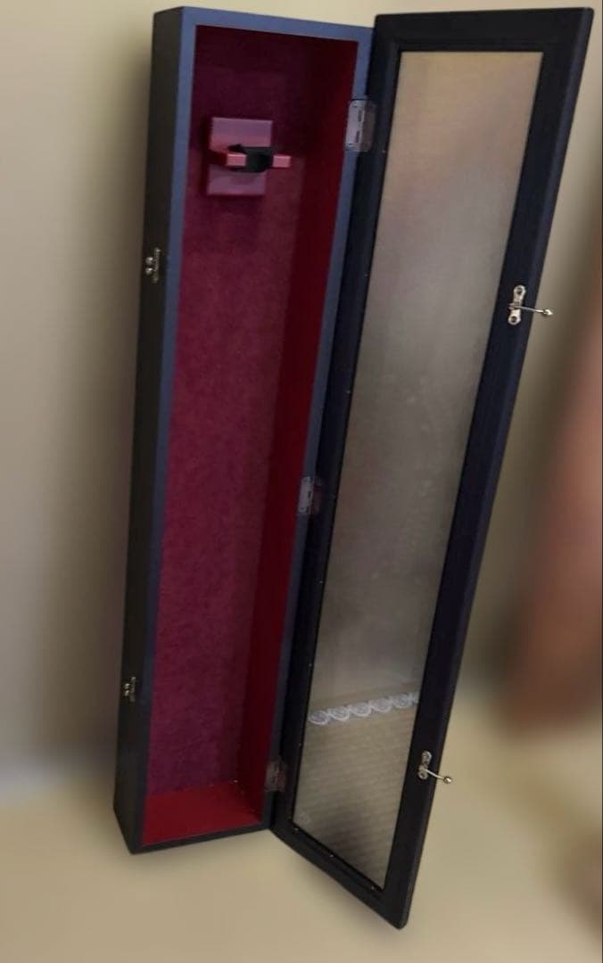 縦長コレクションケース　ホルダー付き（主に野球バッド等の飾り用）