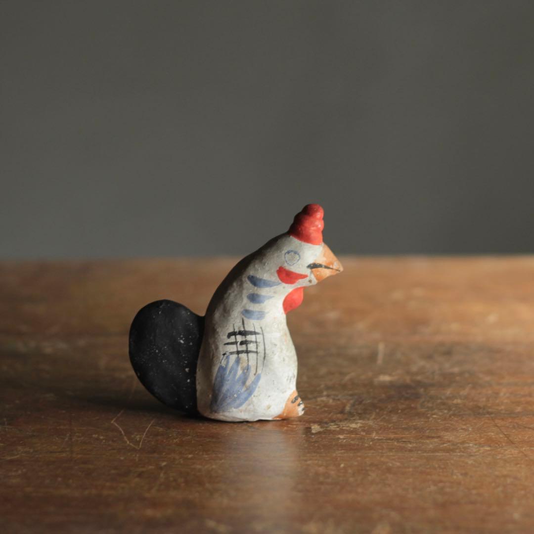 青森 土人形 鳥 鶏 福原英治郎？ 郷土人形 民芸 アンティーク オブジェ