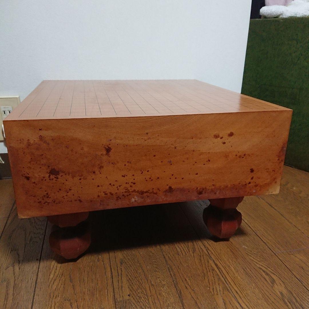 4.8寸 囲碁盤 碁盤 碁石セット　囲碁セット へそ有り 足付 はまぐり 那知黒