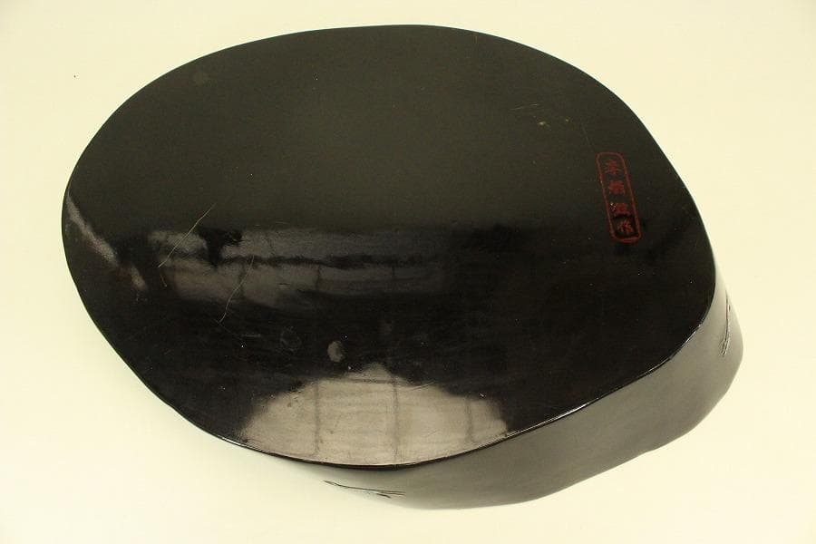 朝鮮 韓国 螺鈿 漆 花基 在銘 共箱 高麗美術(A894)