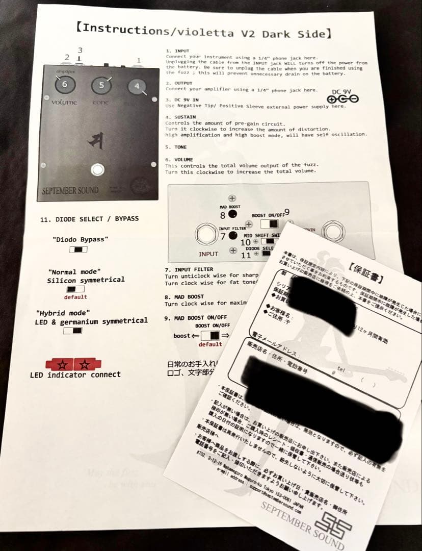 ギター September Sound Violetta v2 dark side