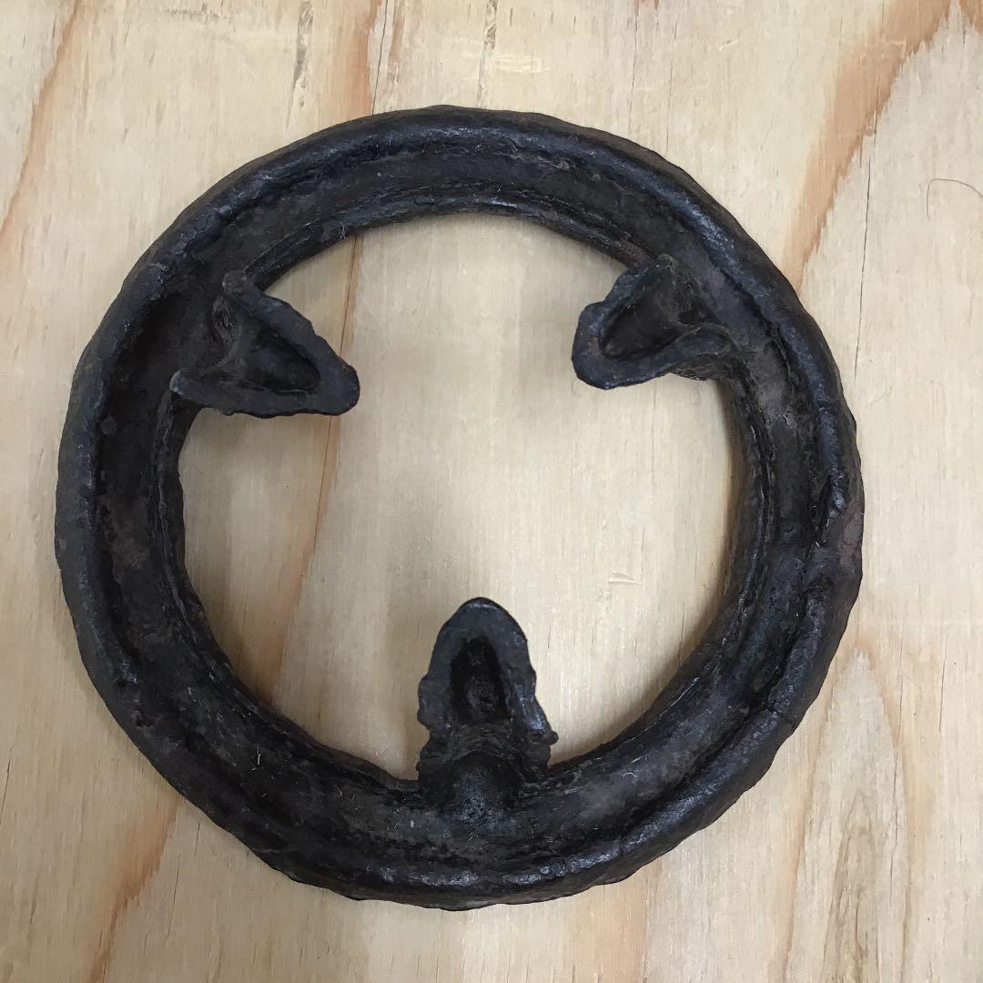 茶道具 蓋置 舶来写五徳蓋置 不染斉書付 No233F