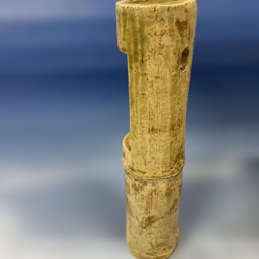 茶道具　掛け花入れ　大萱八坂窯　加藤芳右衛門作　共箱