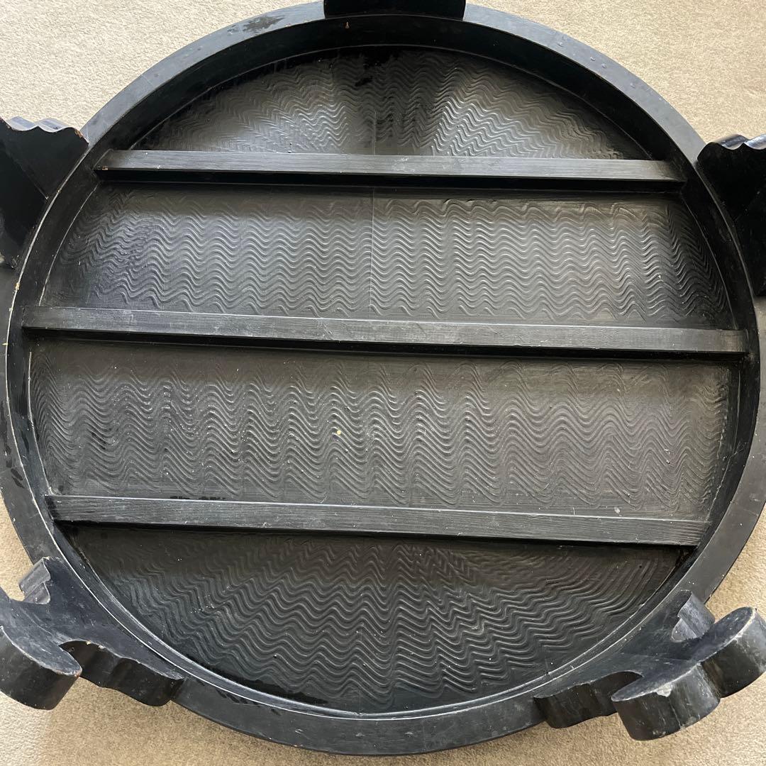 中国骨董 唐家具 飾彫り 円卓 座卓 ちゃぶ台 センターテーブル 古家具レトロ