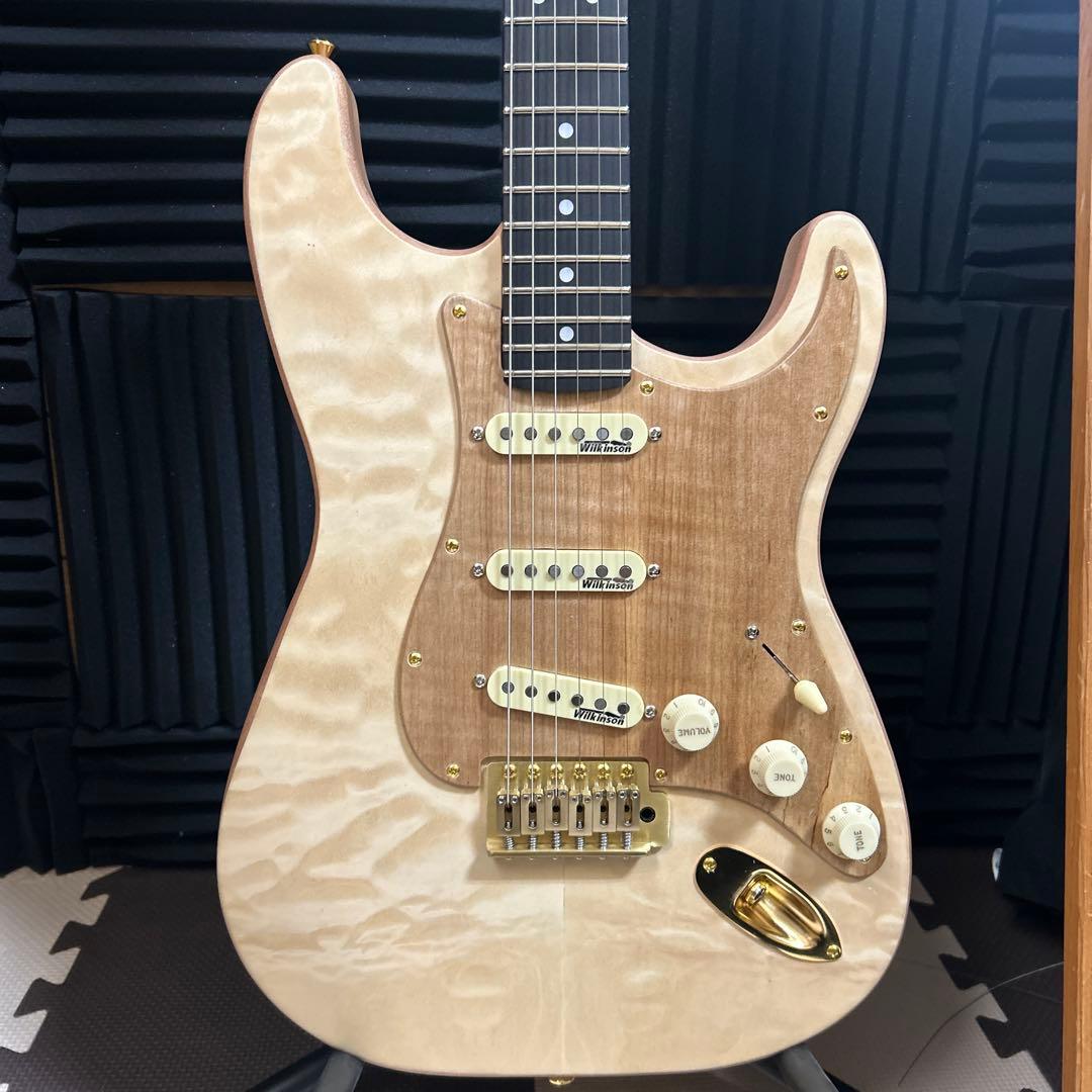 【一点物】ストラトキャスター オイル キルトメイプル エッジ処理擦り合わせ済み