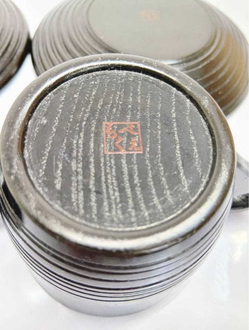 もくべえ 天然木 漆塗 ティーカップ&ソーサー ペア2客