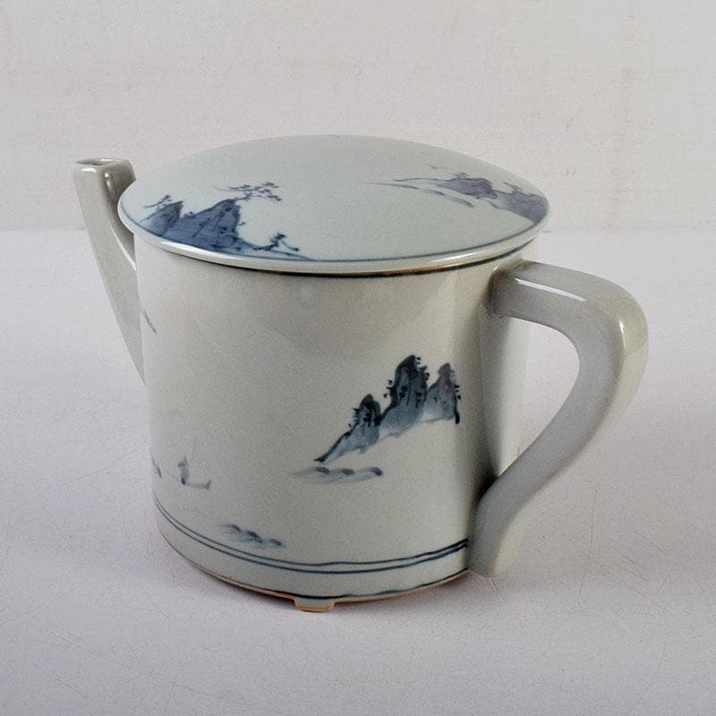 Palm Tree　古伊万里写　染付　山水文　水注　共箱　V　7975C