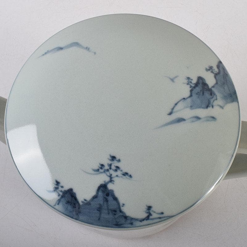 Palm Tree　古伊万里写　染付　山水文　水注　共箱　V　7975C