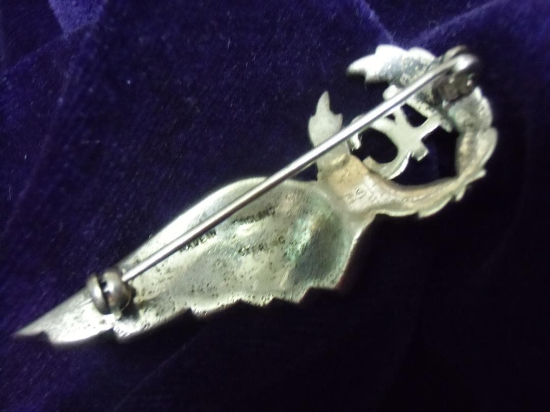 ＧＢイギリス軍/英軍＊空軍＊１９４０年代＊銀製・エア・ガナーＷＩＮＧ（実物）