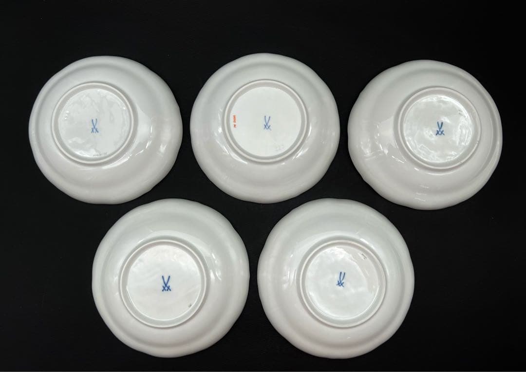 Meissen マイセン ベーシックフラワー 3つの花 金彩 花柄皿 5客