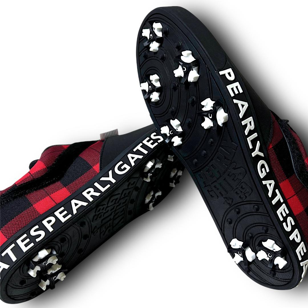 23cm パーリーゲイツ バッファローチェックゴルフシューズ 箱有り