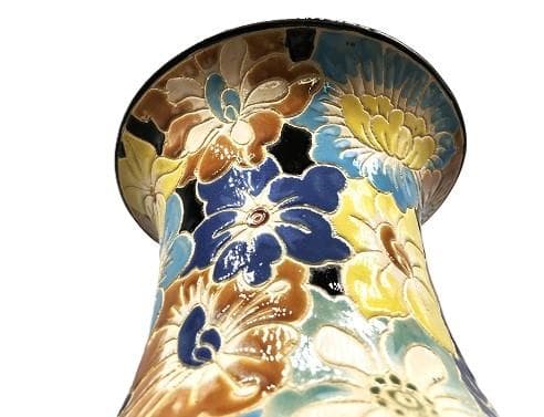 【 インド 19世紀花瓶 】　高さ56ｃｍ　八彩唐花尽し　コレクター放出