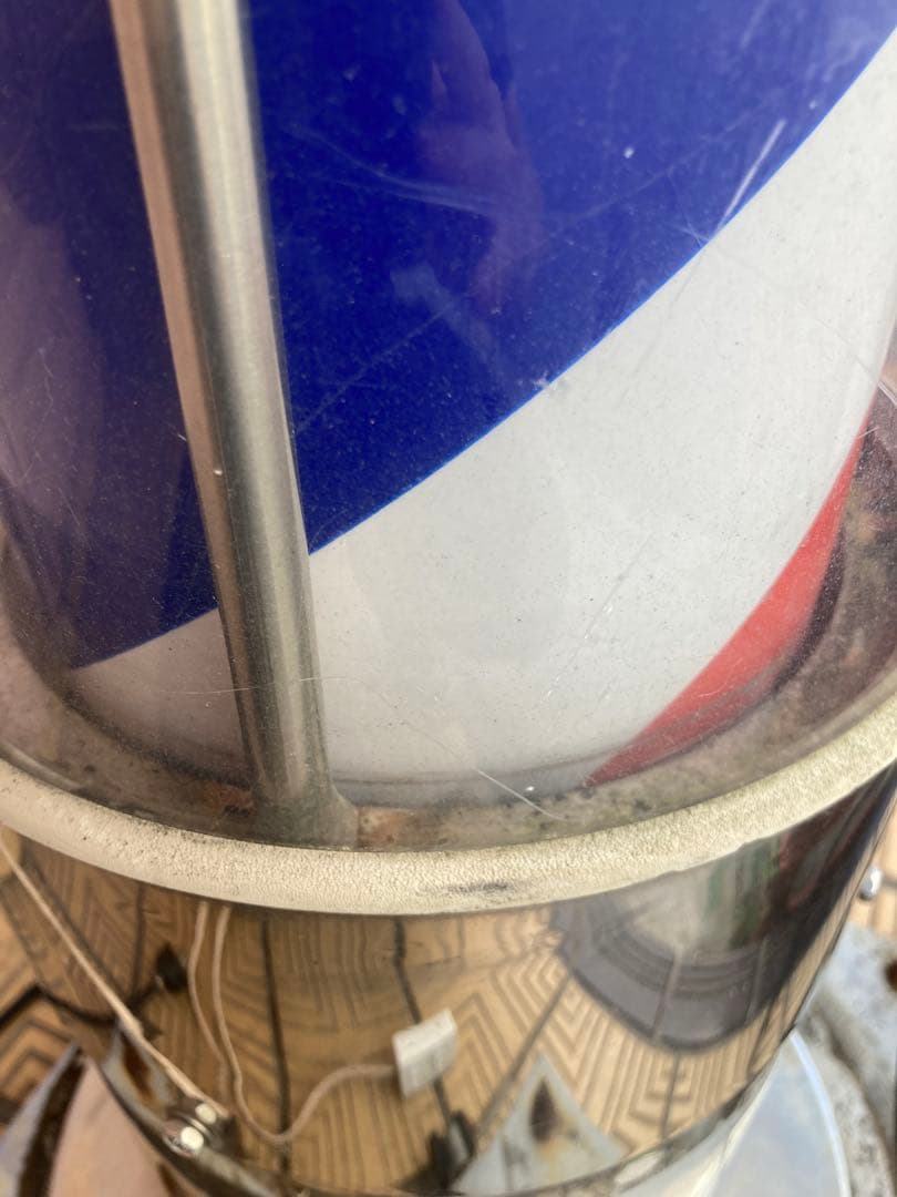 引取限定　サインポール　床屋さん　理髪店　看板　高さ約207ｃｍ　動作確認