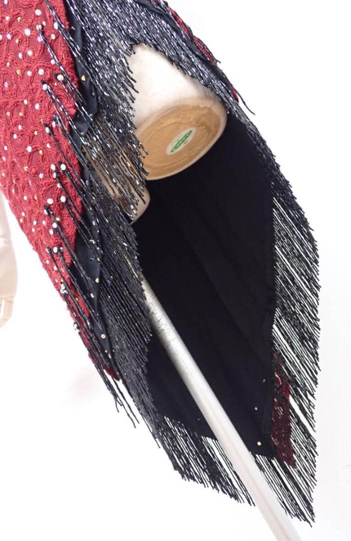 B1346【チャコット】えんじ/レース/スワロMIX/ラテンドレス☆社交ダンス