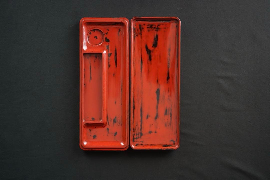 荘司芳真 造 鶉 金銀 蒔絵 硯箱 共箱 / 漆美術 書道具 文化財功労者