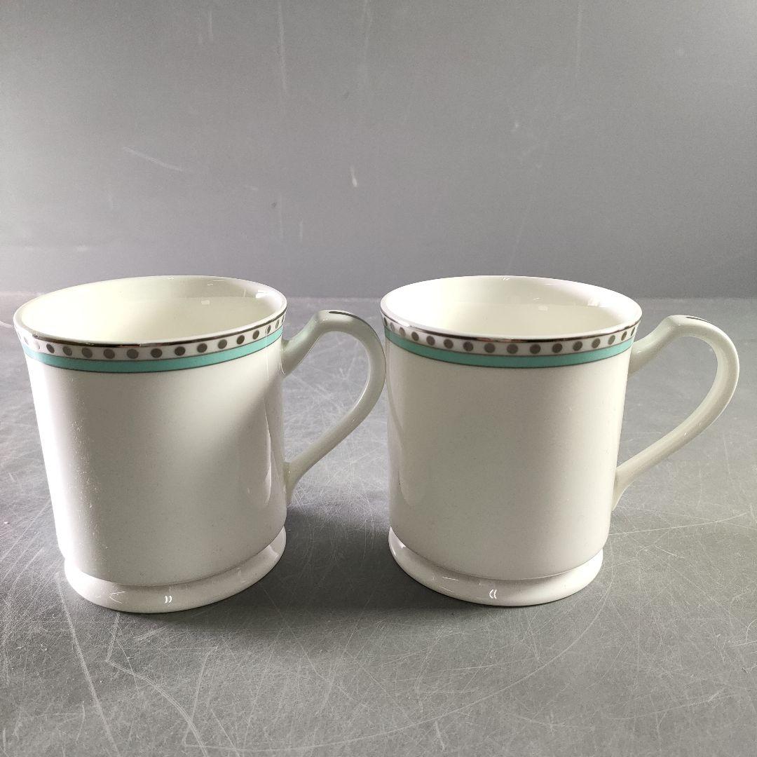A900-3/TIFFANY＆Co./プラチナ ブルーバンド ペアマグカップ/
