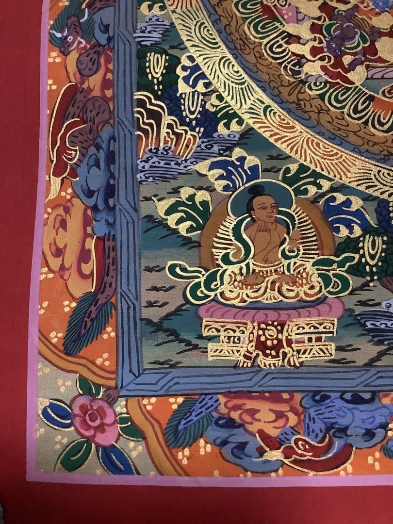 《 チベット密教　新品　1点物 》 手描き　曼荼羅　仏陀　釈迦　仏画　仏教　e4
