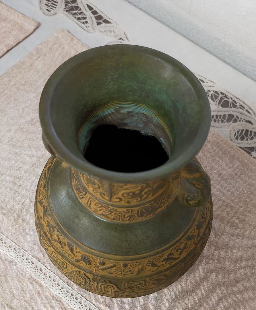 エレガント!! 高岡銅器 銅製花器　（工芸品）