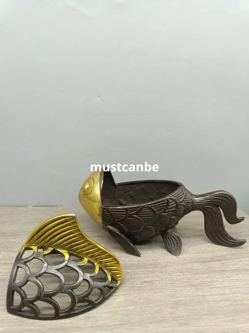 銅製 香炉 金魚薫香炉 室内香炉 茶台香道具 装飾品 工芸品 置物
