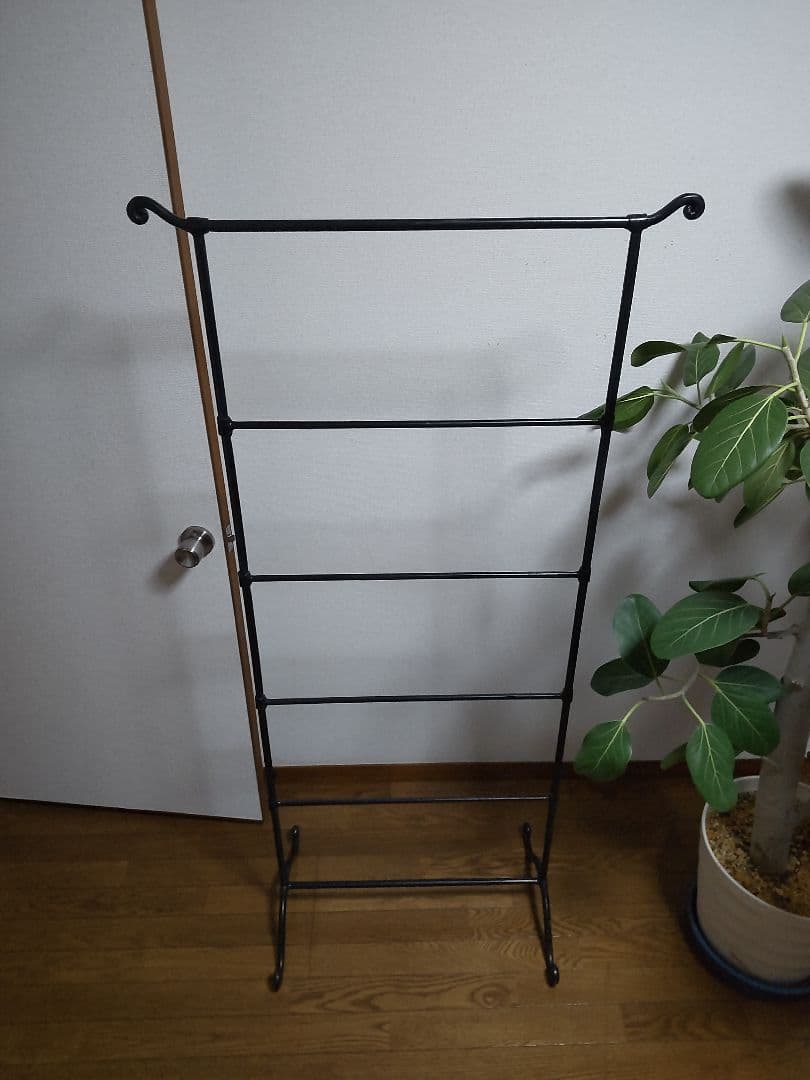 【引き取り】アイアン ハンガー 約153cm 鉄 ブラック ダークネイビー