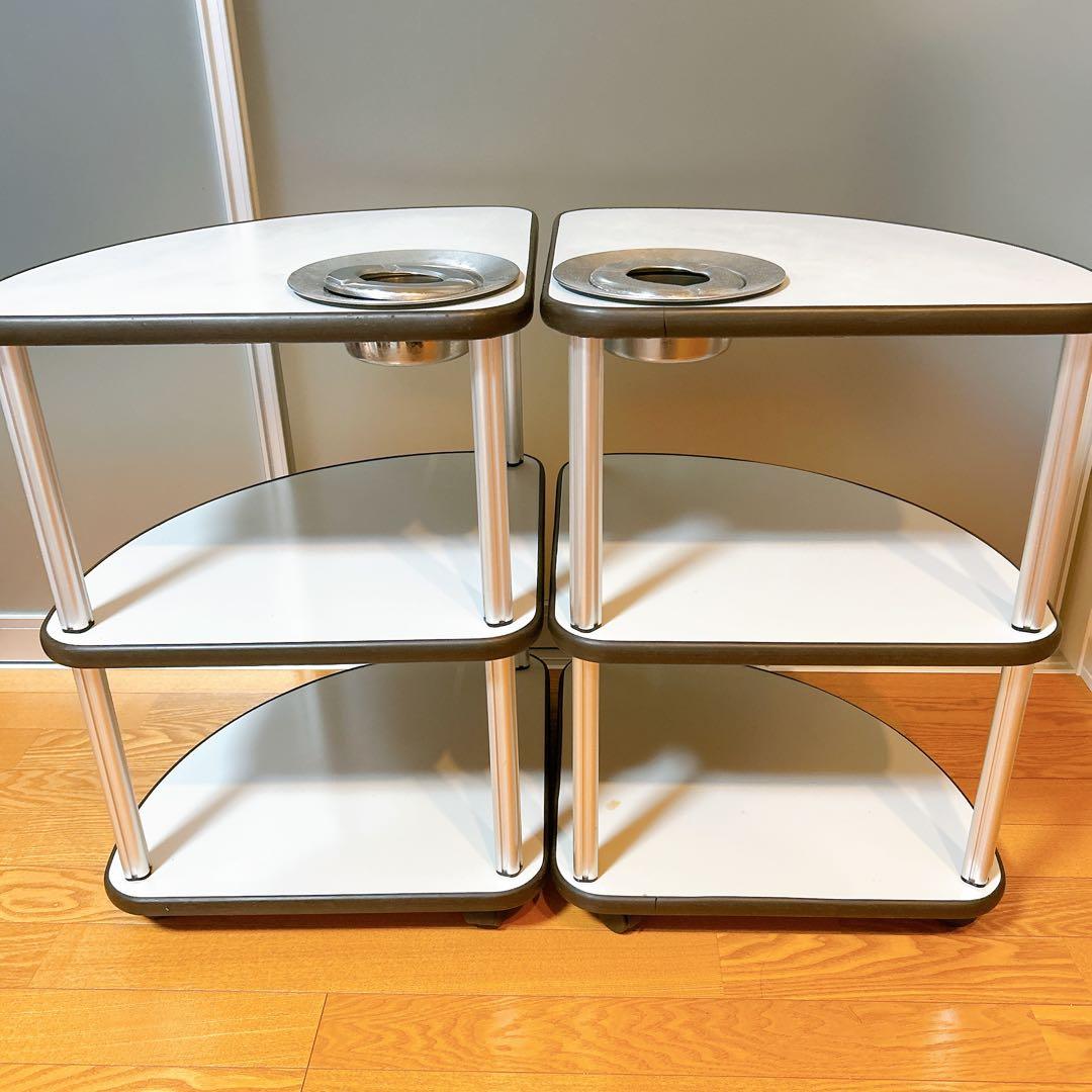 麻雀　麻雀卓用　サイドテーブル　灰皿付き　2点セット