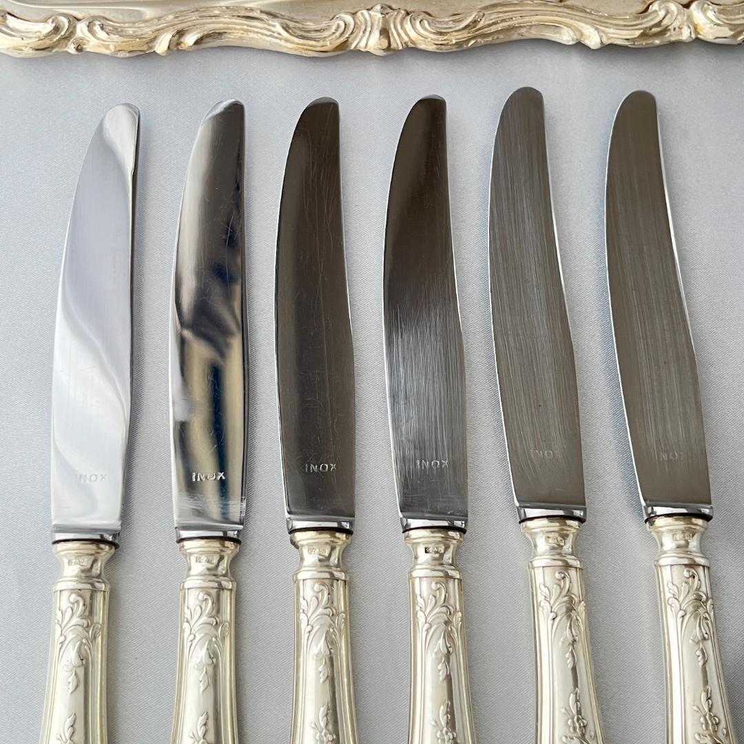【仏蘭西】 Louis XV デザートナイフ 6本【シルバープレート】