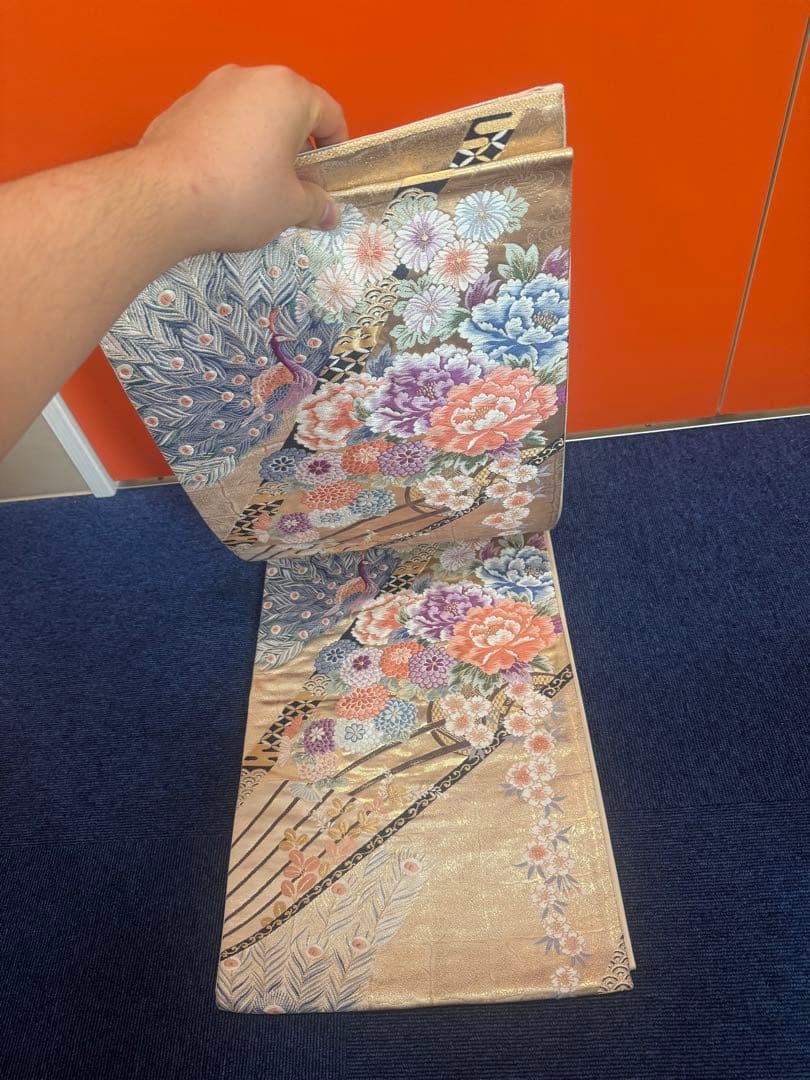 2664袋帯 古代彫金紋 西陣織 金糸　高級上質上品　約440cm 未使用