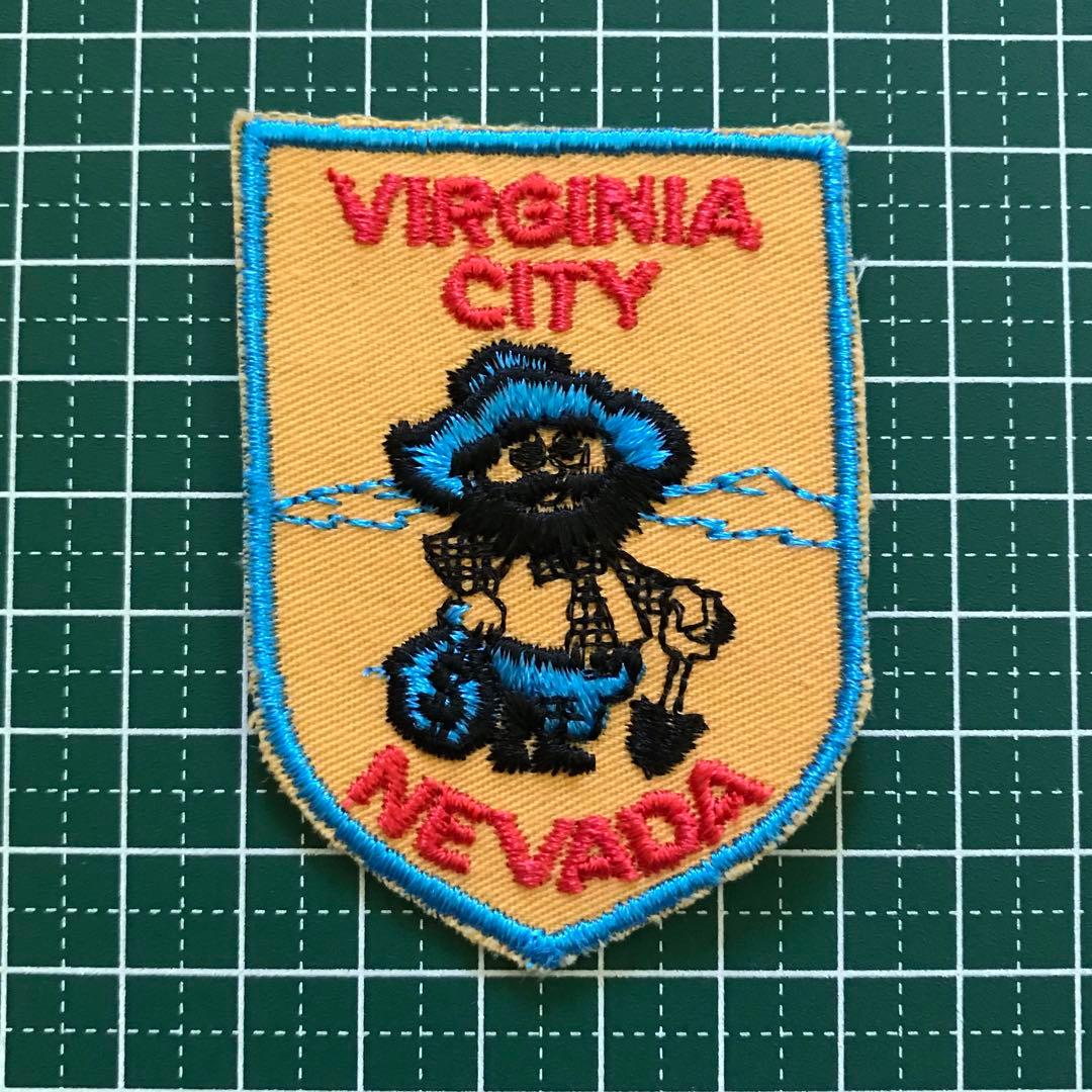 ヴィンテージ 刺繍 ワッペン 1970 1980 ネバダ州 バージニアシティ E