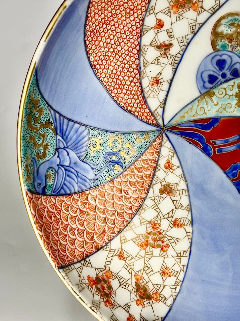 明治初期 香蘭社 放射有職文高脚皿 伊万里 有田