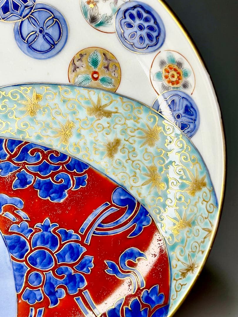 明治初期 香蘭社 放射有職文高脚皿 伊万里 有田