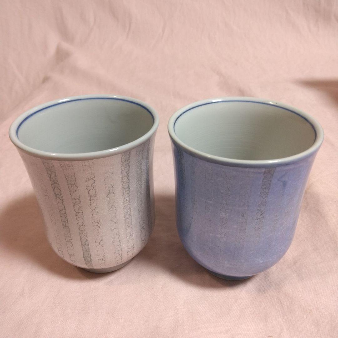 人間国宝　中田一於作　釉裏銀彩　湯呑