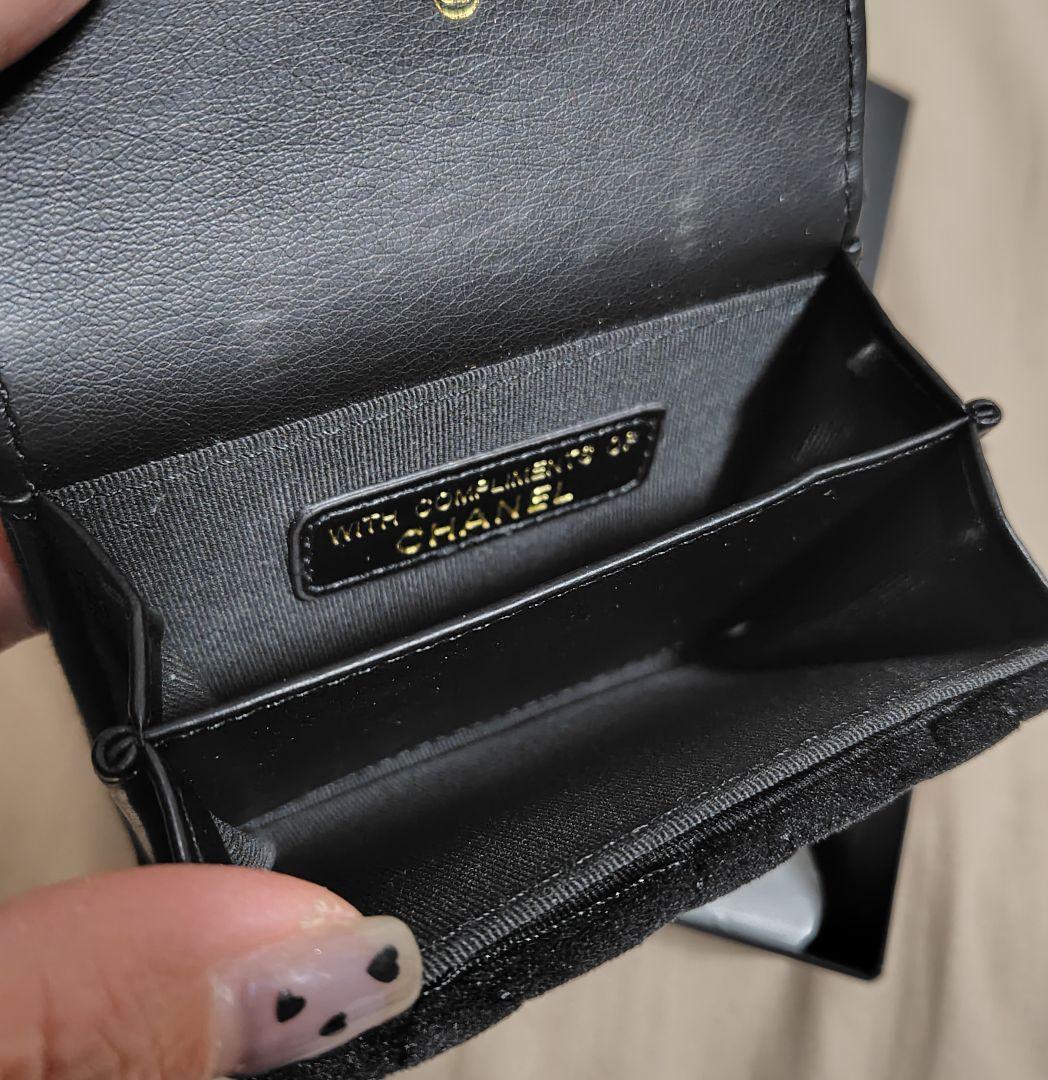 ♡CHANEL♡ ブラック キルティング 二つ折り財布✨美品✨