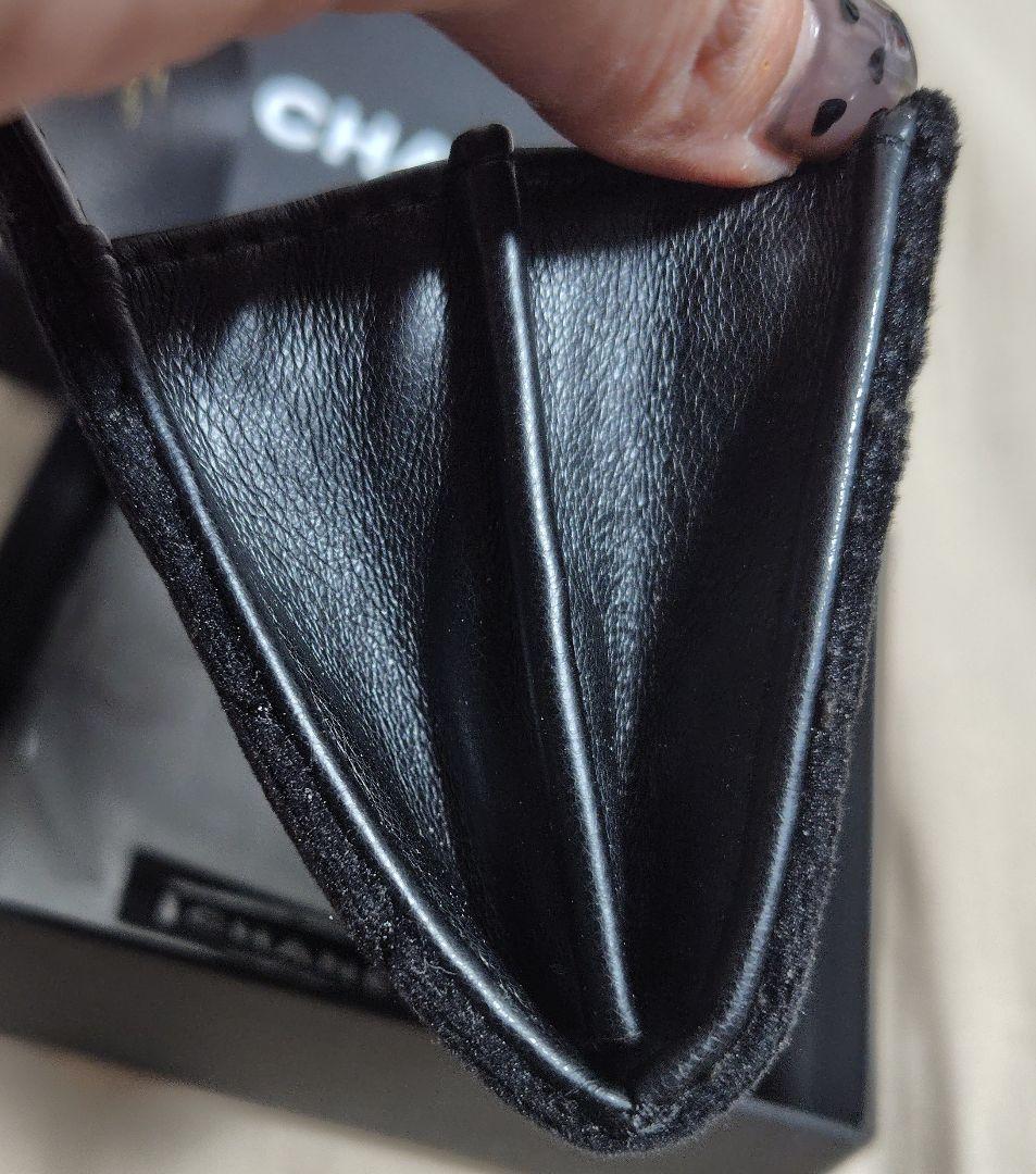 ♡CHANEL♡ ブラック キルティング 二つ折り財布✨美品✨