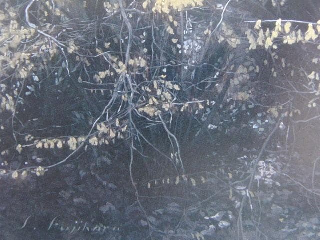 藤原秀一、【ヒュウガミズキ】、希少な限定額装用画集画、新品高級額 額装付
